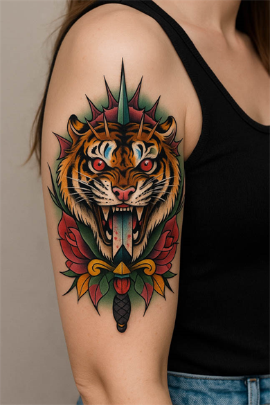 Kaplan Figürlü Geçici Dövme Tattoo