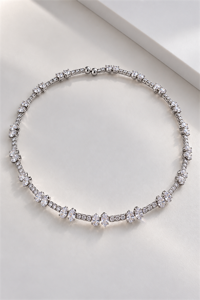 Gümüş Renk Choker Kolye