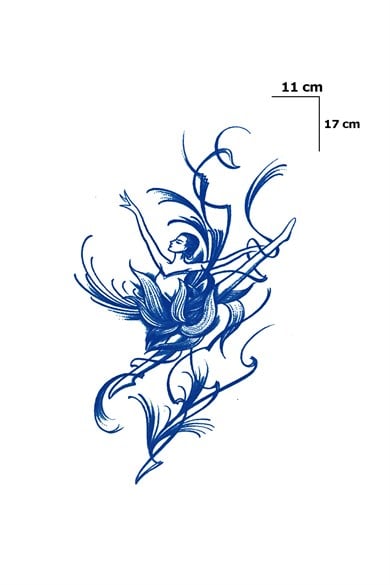 Balerin Kız Sonradan Kararan Yarı Kalıcı Geçici Dövme Tattoo