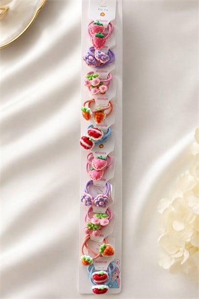 20li Karışık Renk Lastik Toka Set