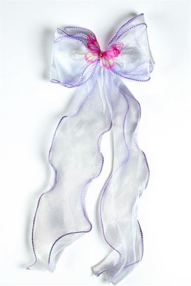 Lila Renk Kelebek Figürlü Otomat Toka