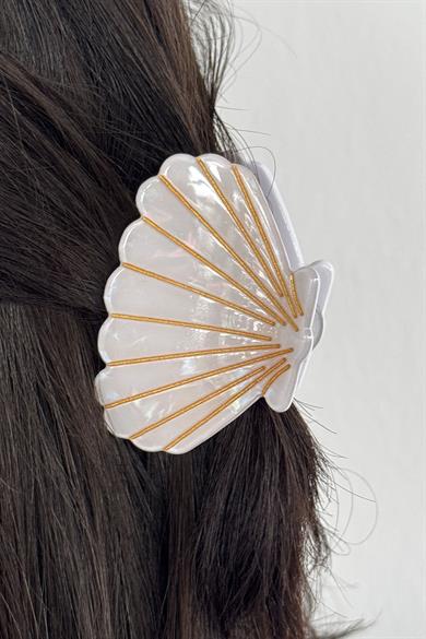 Beyaz Renk Orta Boy Deniz Kabuğu Mandal Toka