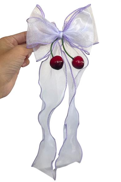 Mor Renk Kiraz Figürlü Kurdele Otomat Toka