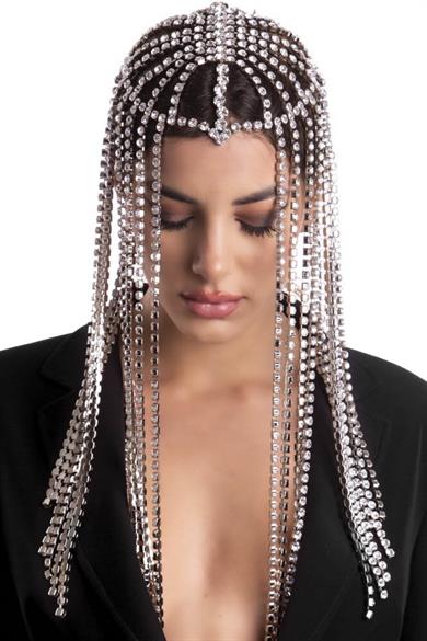 Gümüş Renk Taş Detaylı Saç Aksesuarı/Kına Aksesuarı