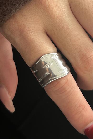 Gümüş Renk Ayarlanabilir Çelik Yüzük