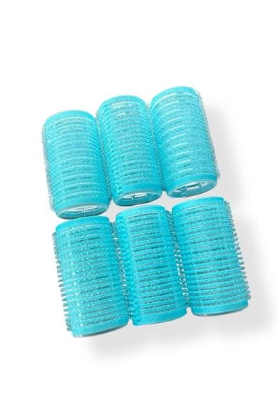 Mavi Renk 6 Adet Bigudi Cırtlı/ Yapışkanlı Saç Bigudisi /Orta Boy