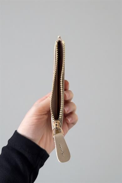 Bej Renk Deri Kadın Cüzdan/ Kartlık