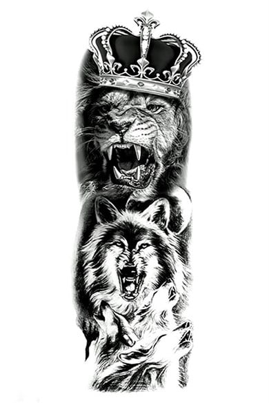 Aslan Kurt Kol Dövme Geçici Tattoo