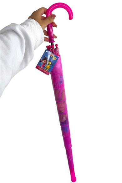 Pembe Renk Karışık Figürlü Kılıflı Çocuk Şemsiye