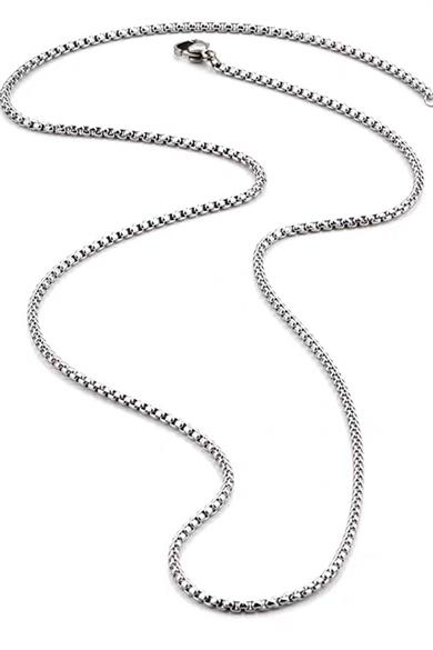 Gümüş Renk Erkek Zincir Çelik Kolye (60cm)