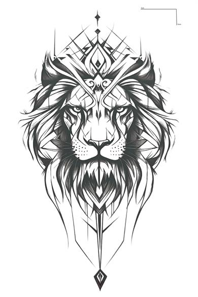 Aslan Figürlü Mini Dövme Tattoo