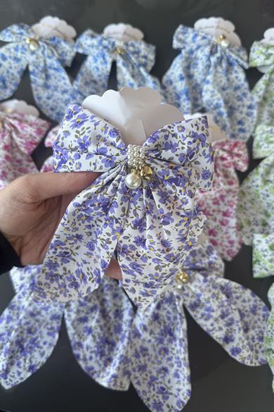 12li Karışık Renk Kurdele Figürlü İnci Detaylı Otomat Toka Set