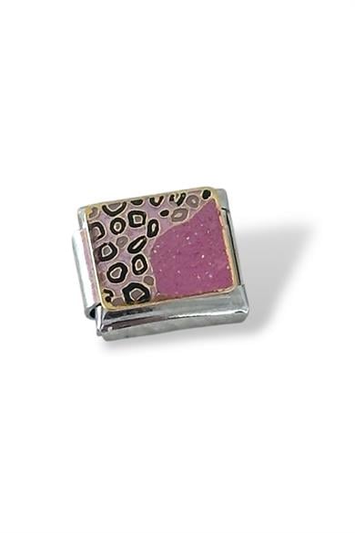 Gümüş Renk Leopar Desenli Çelik Nomination Charm (Tek)