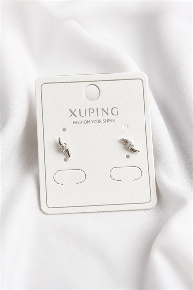 Gümüş Renk Taşlı Xuping Küpe (Çift)