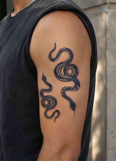 Yılan Sonradan Kararan Yarı Kalıcı Geçici Dövme Tattoo
