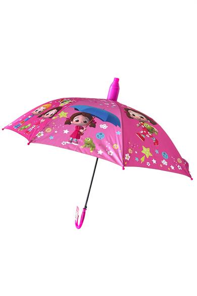 Pembe Renk Karışık Figürlü Kılıflı Çocuk Şemsiye