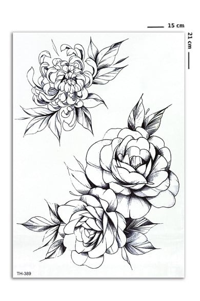  Çiçek Geçici Dövme Tattoo