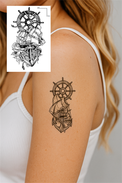 Geçici Çapa Figürlü Mini Dövme Tattoo