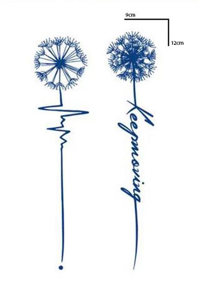 Hindiba Çiçeği Figürlü 12 Saat Sonra Kararan Geçici Dövme Tattoo