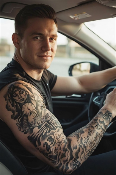Rahibe Figürlü 12 Saat Sonra Kararan Geçici Kol Dövme Tattoo