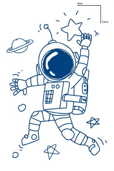 Astronot Figürlü 12 Saat Sonra Kararan Geçici Mini Dövme Tattoo
