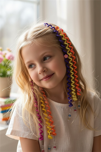 12li Karışık Renk Çiçek Figürlü Çocuk Toka Set