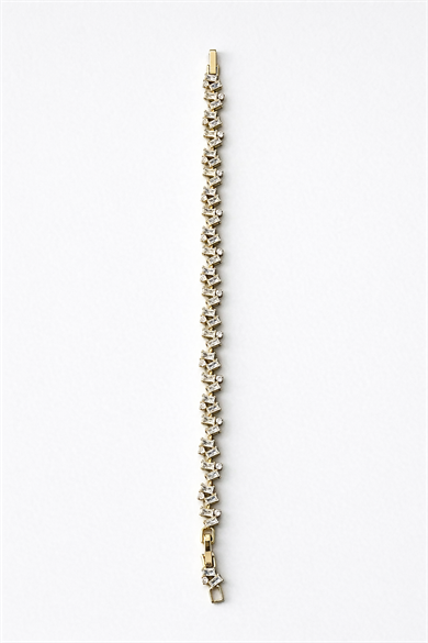 Altın Renk Taş Detaylı Çelik Xupıng VİP Bileklik