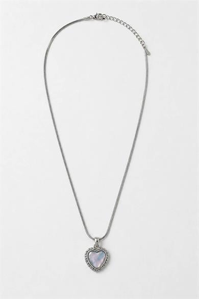 Gümüş Renk Kalp Figürlü Çelik Kolye