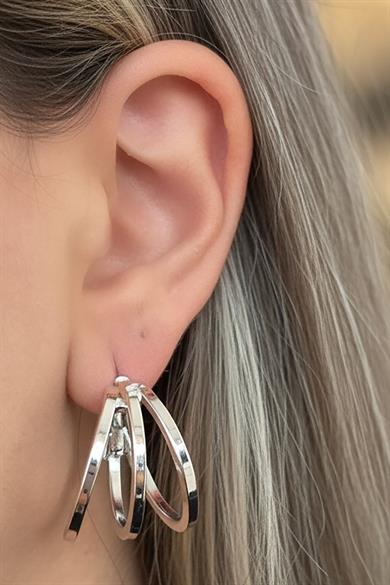 Gümüş Renk 20MM Halka Küpe (Çift)