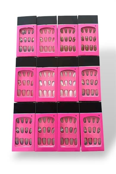 12li Karışık Renk Takma Tırnak Set