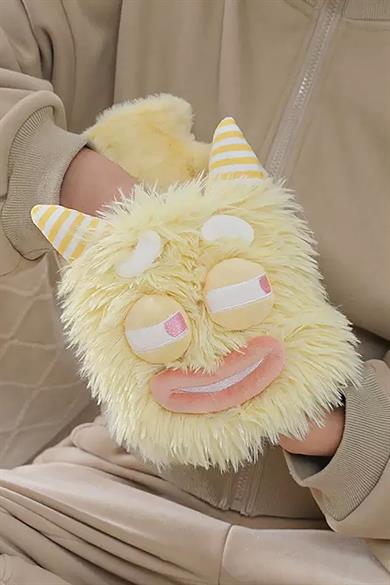 Sarı Renk Canavar Figürlü Peluş Sıcak Su Torbası