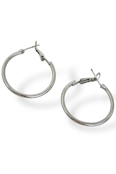 Gümüş Renk Halka Küpe 30MM (Çift)
