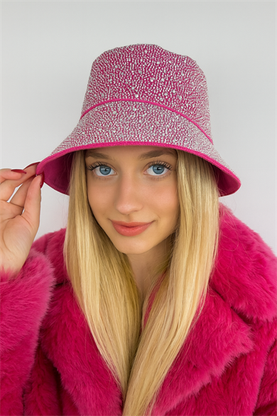 Fuşya Renk Taş Detaylı Tasarım Taç