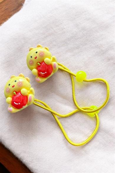 20li Karışık Renk Hayvan Figürlü Lastik Toka Set