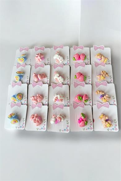 20li Karışık Renk Karışık Figürlü Lastik Toka Set