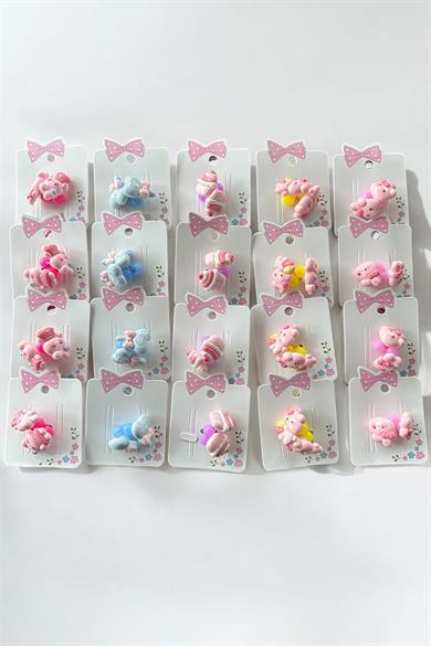 20li Karışık Renk Karışık Figürlü Lastik Toka Set