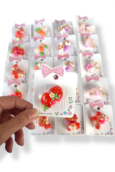 20li Karışık Renk Karışık Figürlü Lastik Toka Set