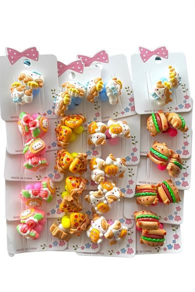 20li Karışık Renk Karışık Figürlü Lastik Toka Set