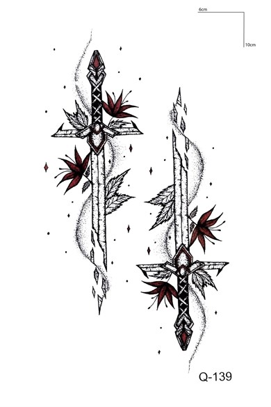 Kılıç Mini Dövme Geçici Tattoo