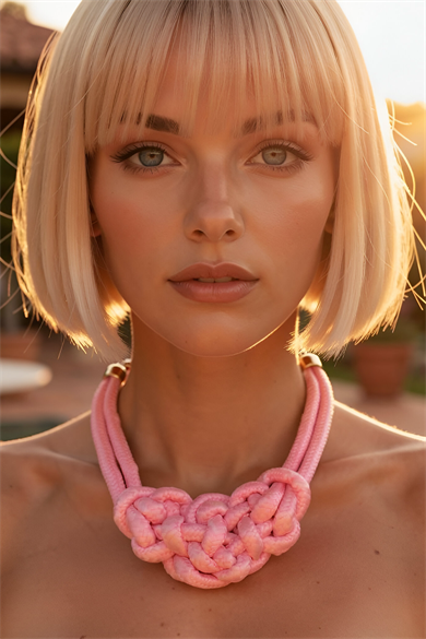 Pembe Renk Tasarım Kolye