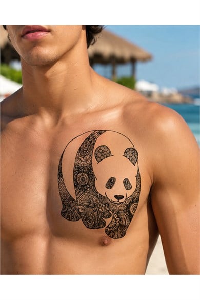 Panda Büyük Dövme Geçici Tattoo