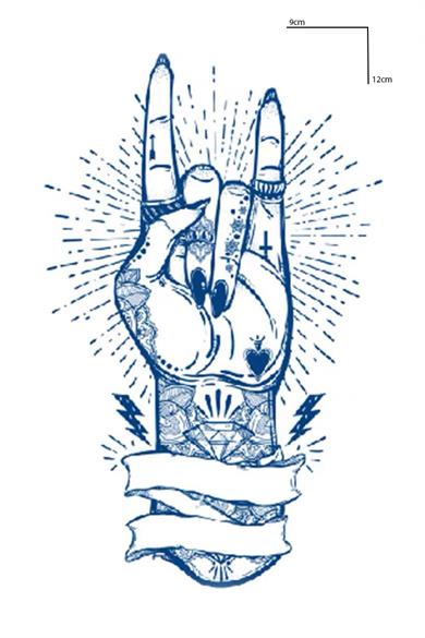 El Figürlü 12 Saat Sonra Kararan Geçici Dövme Tattoo