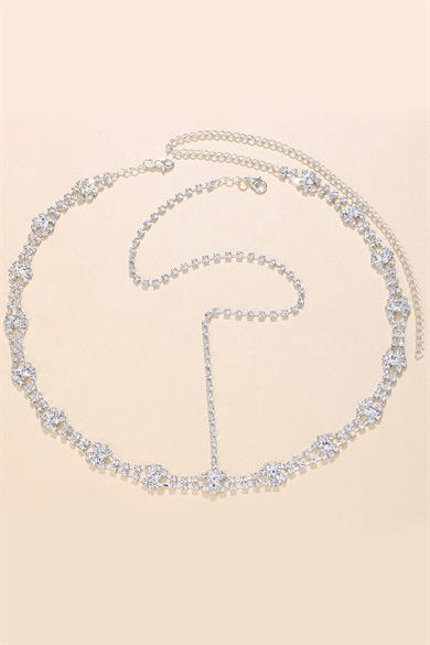 Gümüş Renk Taş Detaylı Alınlık/Kına Aksesuarı