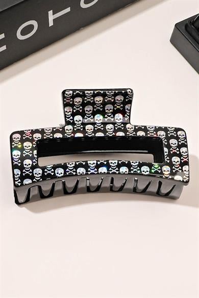 Siyah Renk Kurukafa Figürlü Mandal Toka