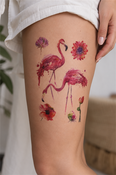 Flamingo Geçici Dövme Tattoo