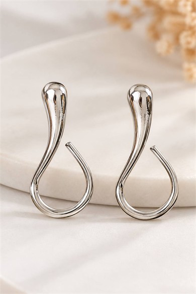 Gümüş Renk Metal Küpe (Çift)