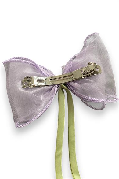 Mor Ve Yeşil Renk Lale Figürlü Kurdele Otomat Toka