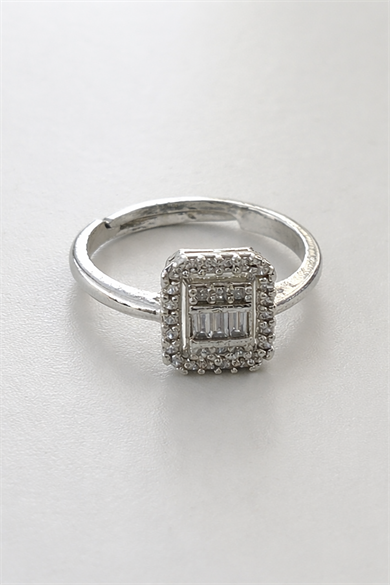 Gümüş Renk Ayarlanabilir Baget Yüzük