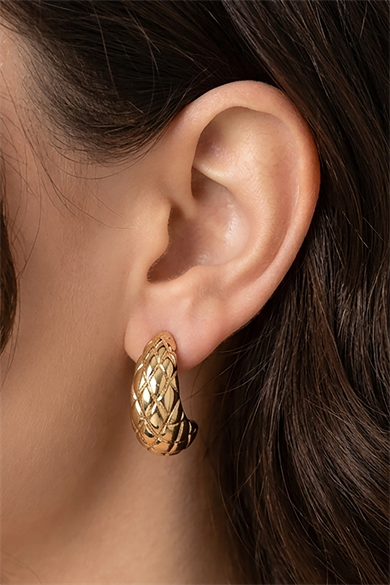 Altın Renk Çelik Küpe (Çift)