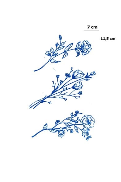 Çiçek Sonradan Kararan Yarı Kalıcı Geçici Dövme Tattoo